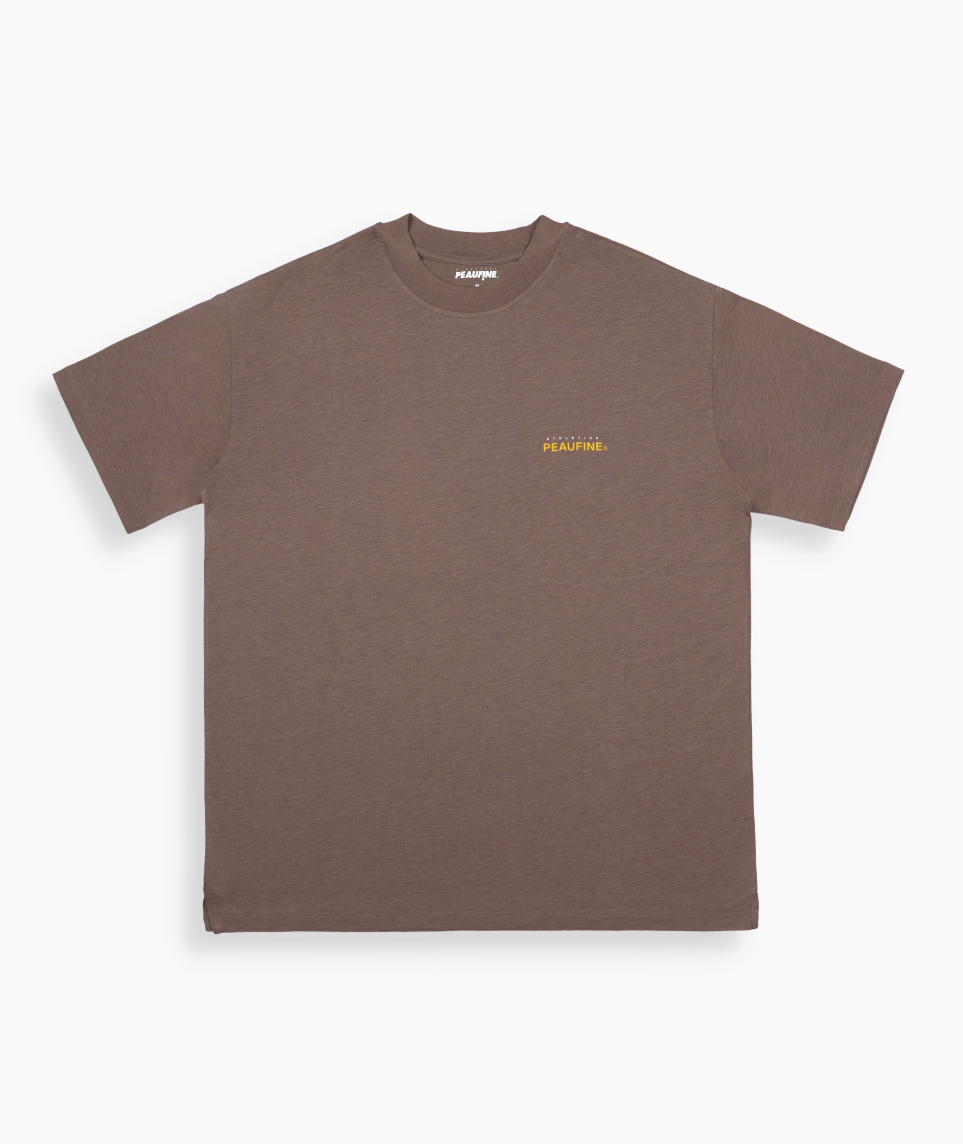 Wood T shirt avec s rigraphie marron peaufineathletics