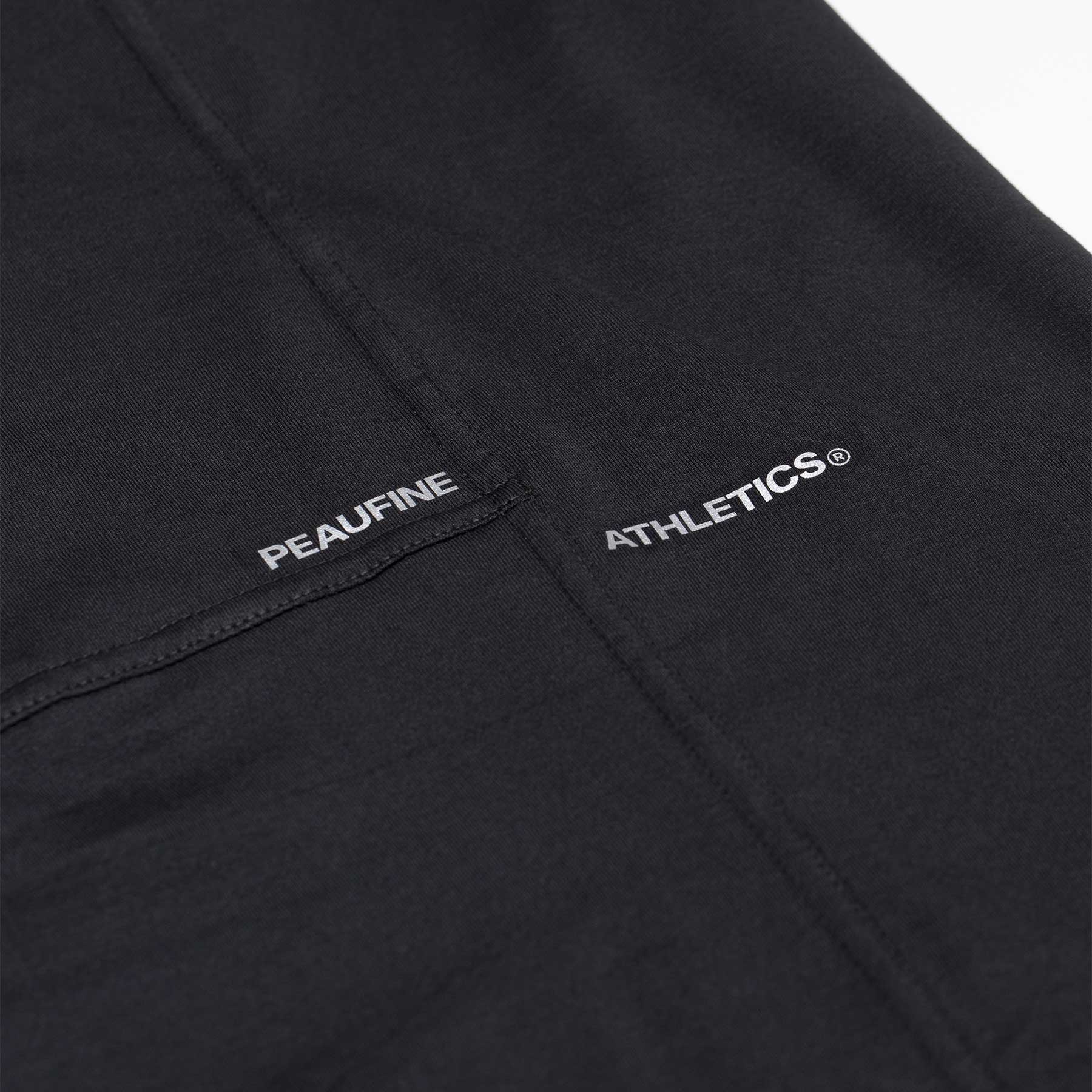 Black running t-shirt with reflective logo detail